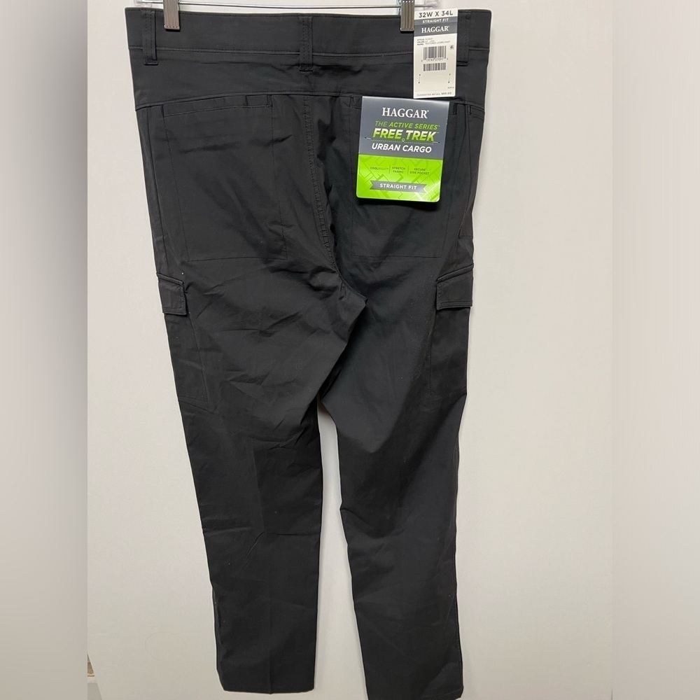 HAGGAR ACTIVE SERIES SLACKS LEAD (DARK CHARCOAL) SIZE 32w X 34 LENGTH